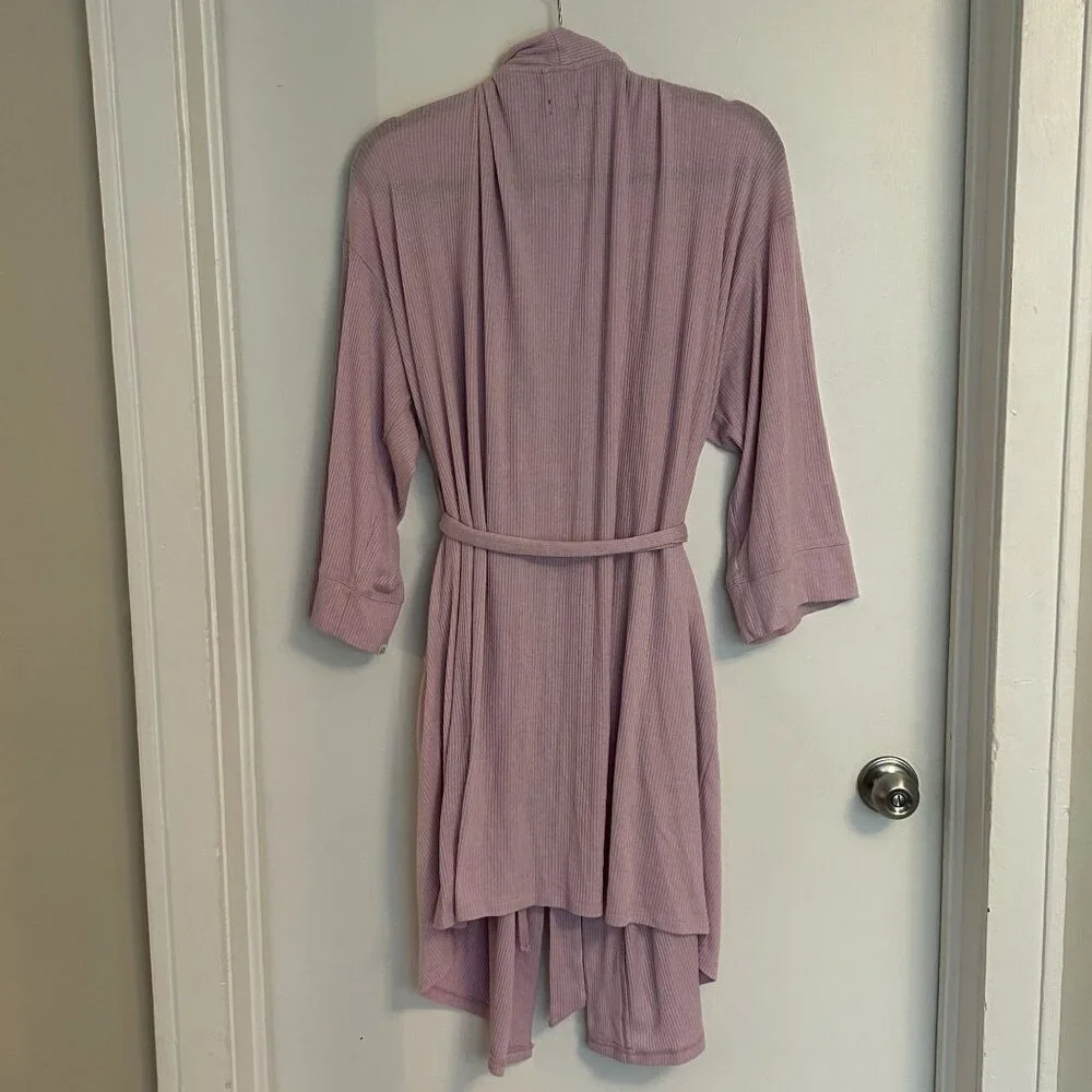 GAP GapBody XL Long Sleeve Ribbed Belted Robe Pink G1126XRDMA Loungewear - Picture 3 of 10